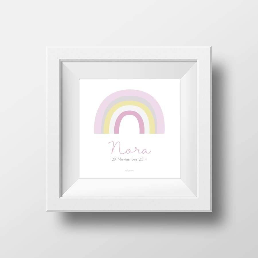 Lámina Arco Iris personalizada rosa Nicolasito #color_Pastel rosa