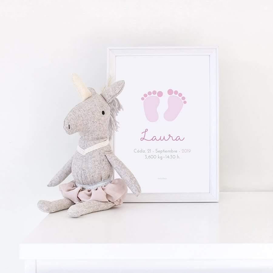 Decoración cuarto del bebé lámina personalizada #color_Rosa