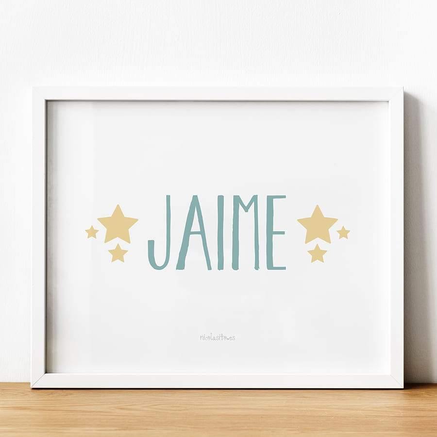 Comprar regalo bebé Lámina personalizada Estrellitas mint Nicolasito #color_ Mint