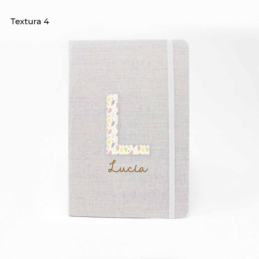 Comprar libreta personalizada para regalar a mamá el día de la madre con inicial y textura primaveral #color_Textura 4