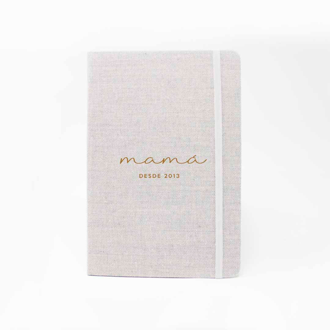 Libreta personalizada para regalar a mamá el día de la madre #color_Marrón