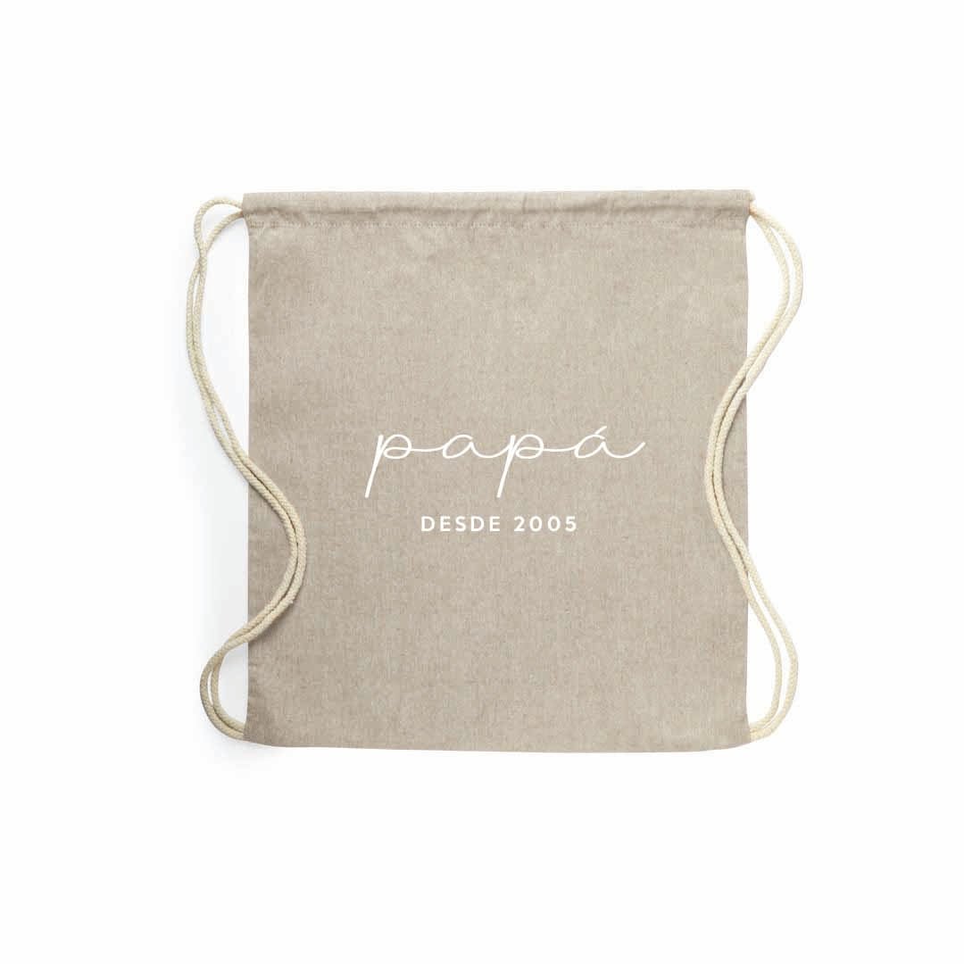 Mochila para papá beige con texto blanco #color_Beige