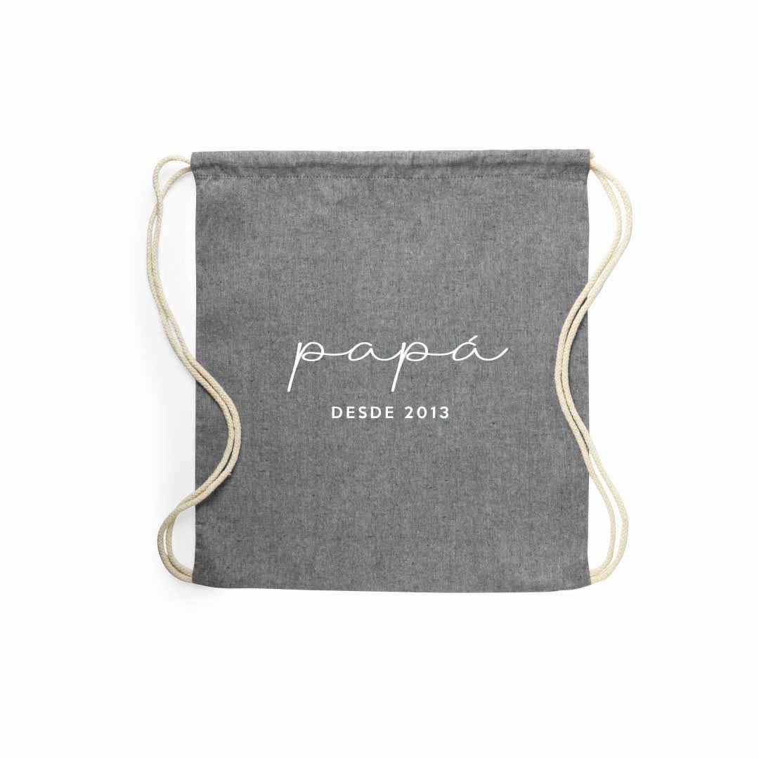 Mochila papa papá gris con texto blanco #color_Gris