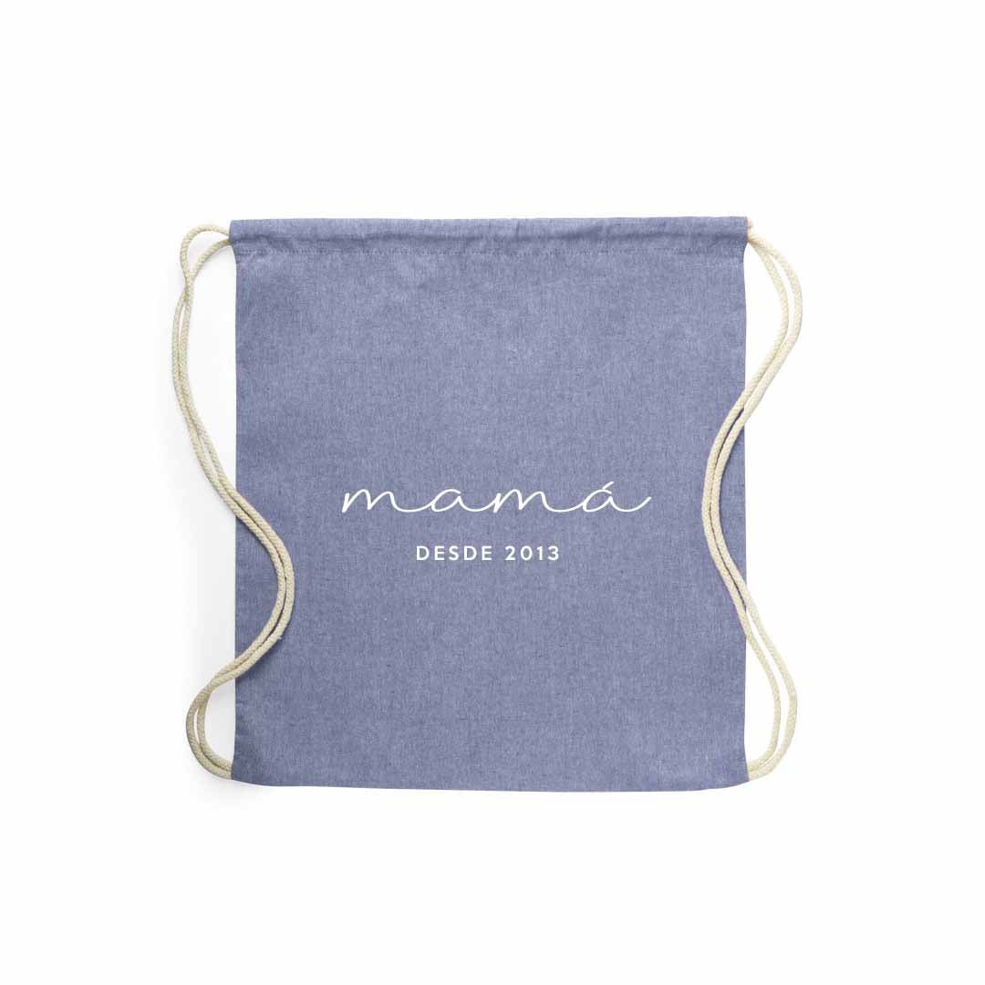 Mochila personalizada para regalar a mamá el día de la madre #color_Azul