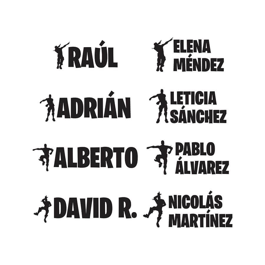 Sello para marcar ropa Fortnite con diferentes modelos de bailes, sello personalizado con diseños Floss, Dab, Best Mates y Take the L, tinta lavable y resistente - Nicolasito.es