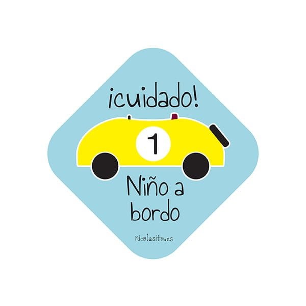 pegatina niño a bordo nicolasito