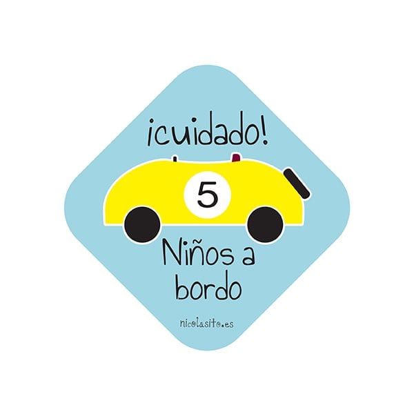 pegatina niños a bordo para el coche nicolasito.es