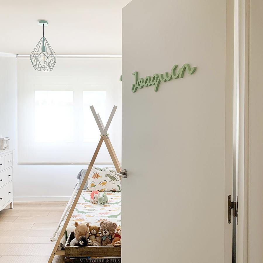 Nombre madera cuarto infantil Nicolasito #color_Mint