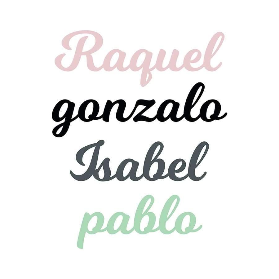 Nombre de madera estilo Caligrafia #color_Negro