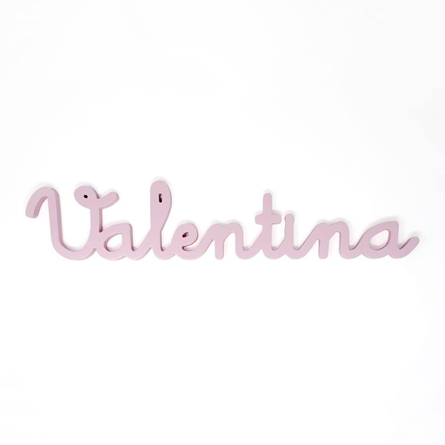 Nombre de madera estilo School Nicolasito #color_Rosa