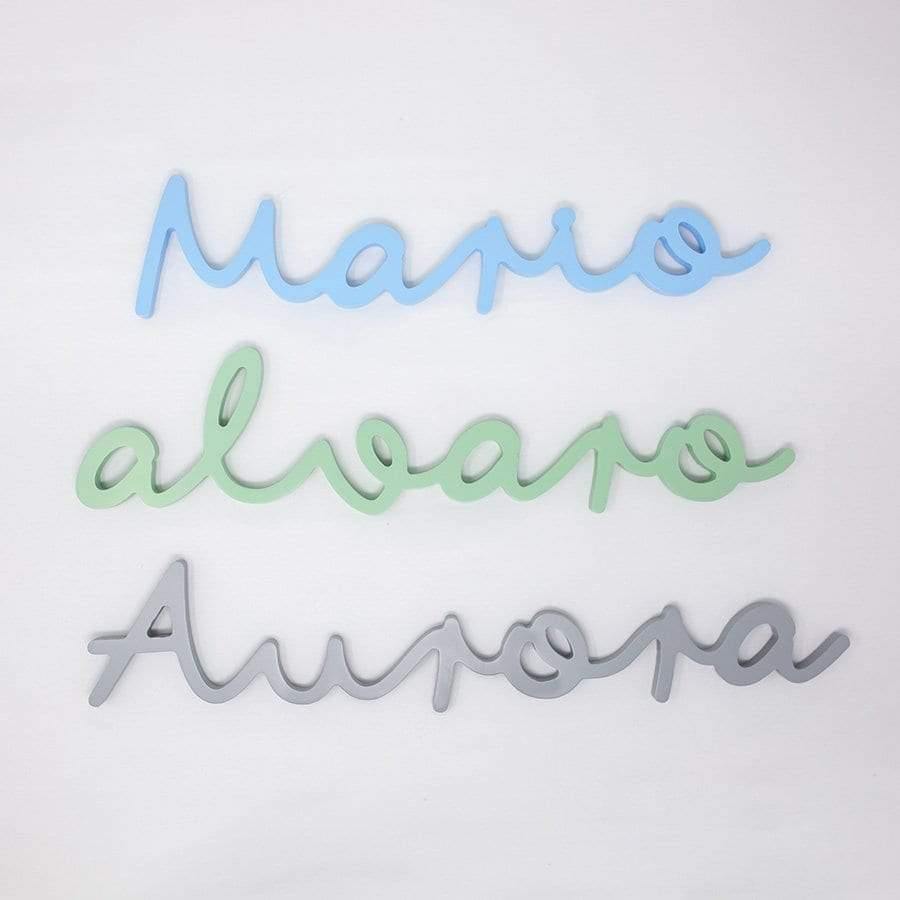 Nombres niños madera personalizados tienda online Nicolasito #color_Azul cielo