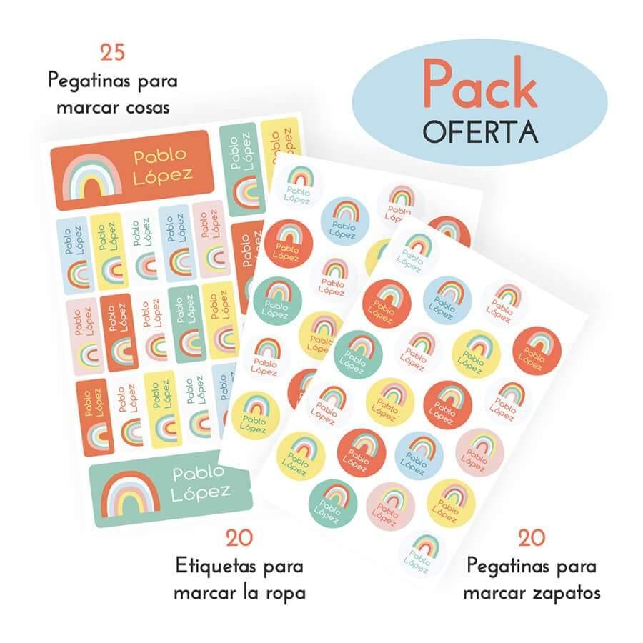 pack ahorro etiquetas arco iris #color_Multicolor