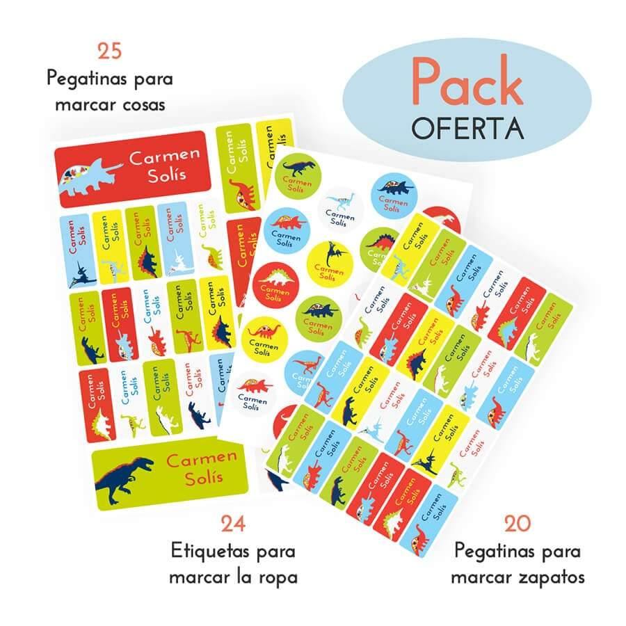 Pack ahorro Etiquetas Dinosaurios #color_Multicolor