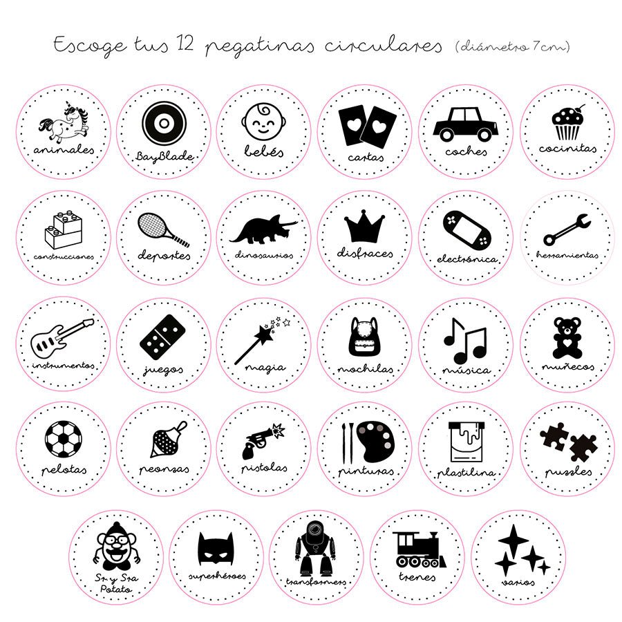 Pegatinas para organizar juguetes