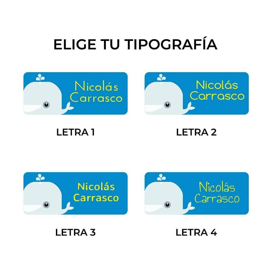 Pegatinas personalizadas Ballenas Nicolasito