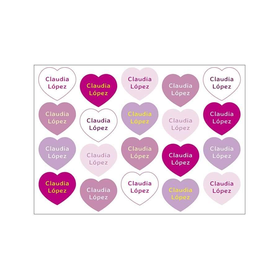 Pack ahorro etiquetas Nubes y Corazones #color_Rosa