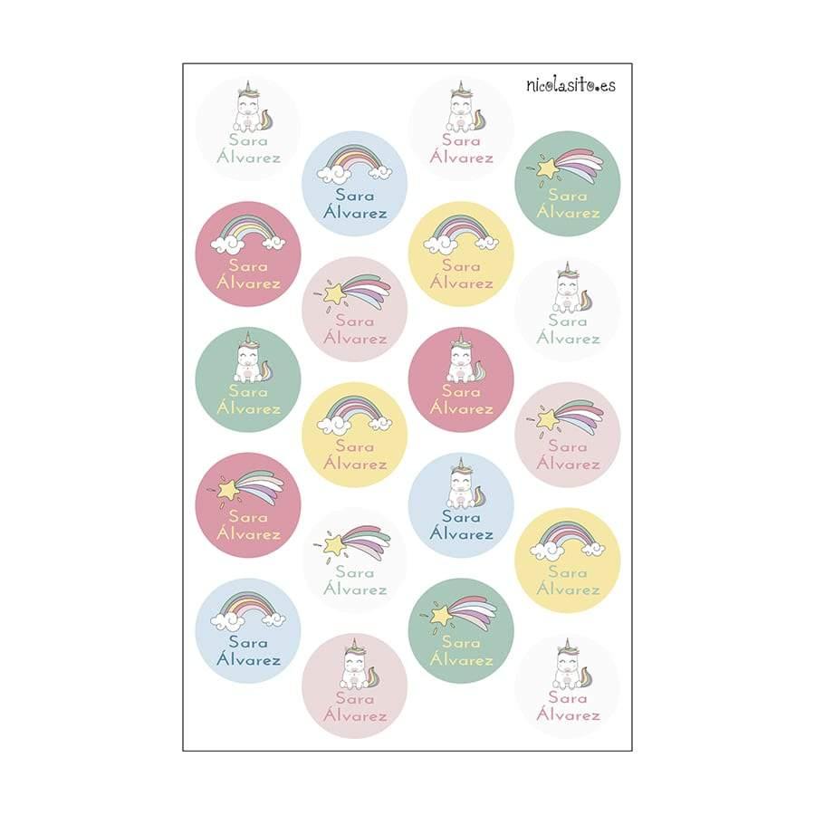 Pegatinas marcar zapatos Unicornios nicolasito