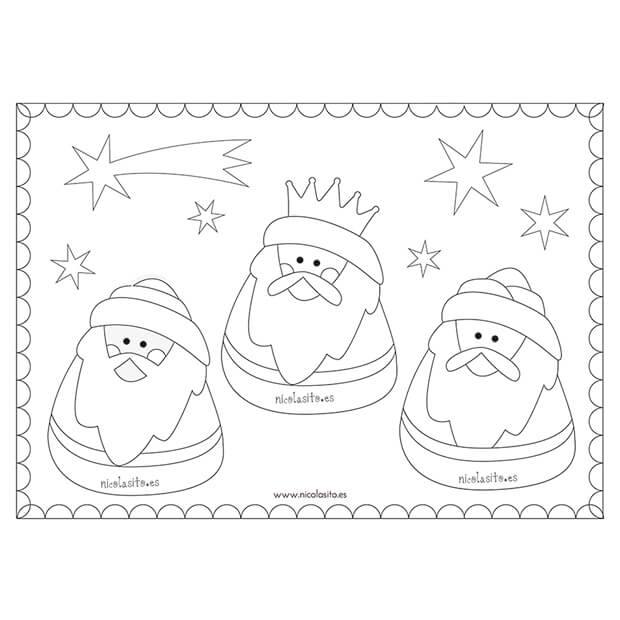 Dibujos para colorear de los Reyes Magos