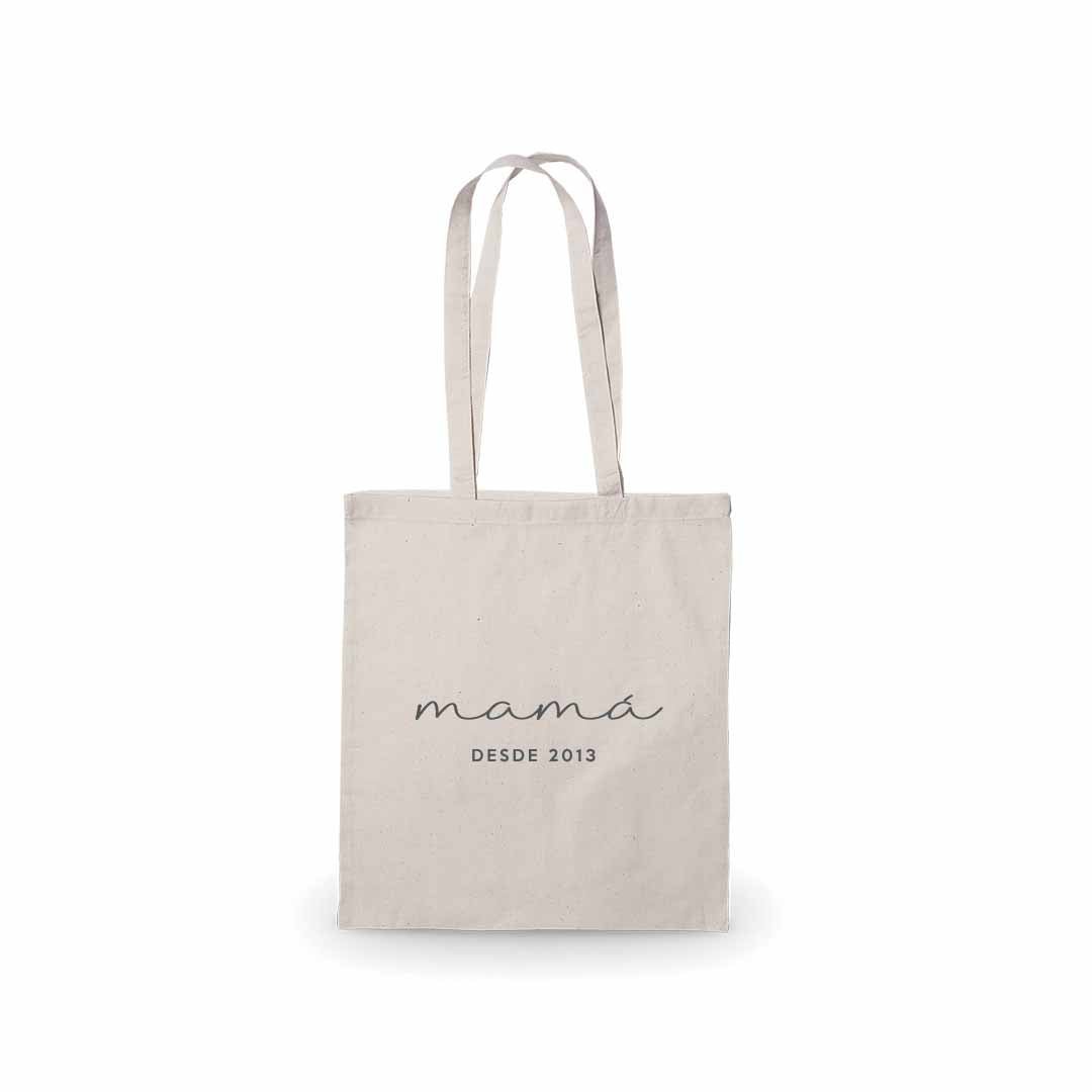 Totebag personalizada para regalar a mamá el día de la madre #color_Gris oscuro