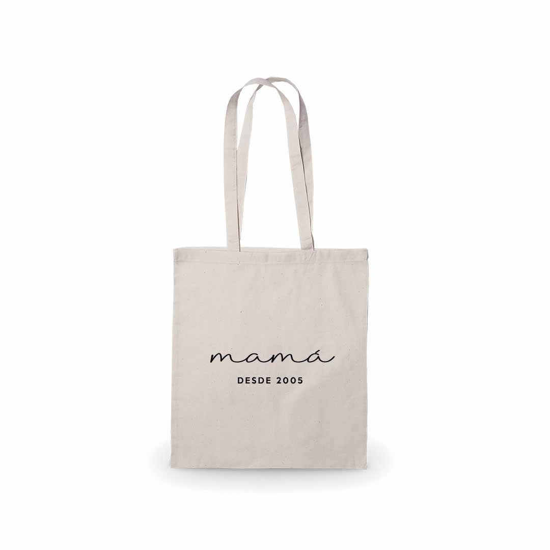 Totebag personalizada para regalar a mamá el día de la madre #color_Negro