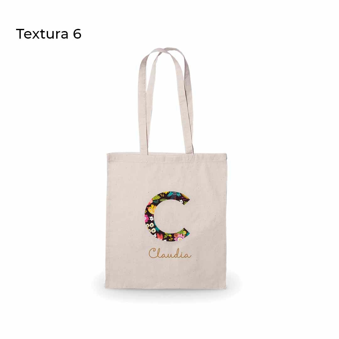 Totebag personalizada para regalar a mamá el día de la madre con estampado floral #color_Textura 6