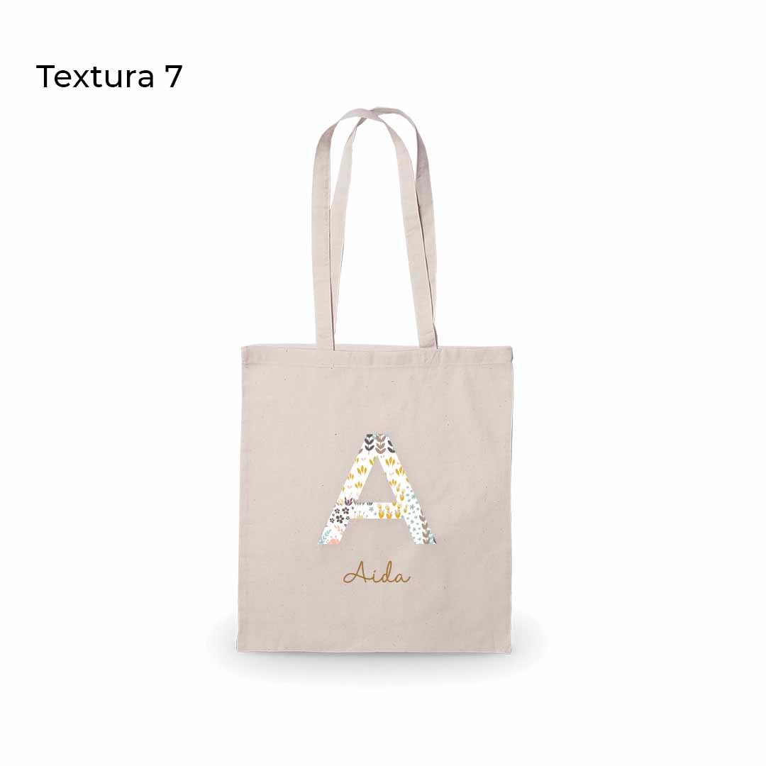Totebag personalizada para regalar a mamá el día de la madre con estampado floral #color_Textura 7