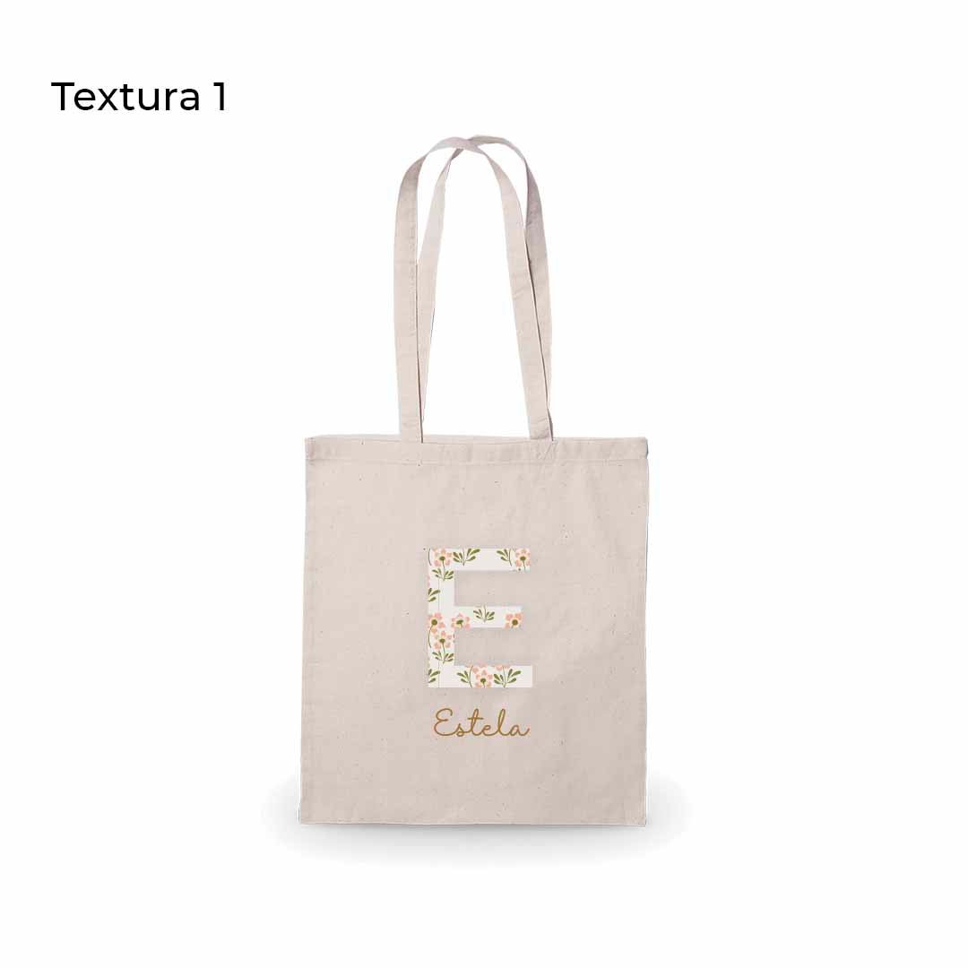 Totebag personalizada para regalar a mamá el día de la madre con estampado floral #color_Textura 1