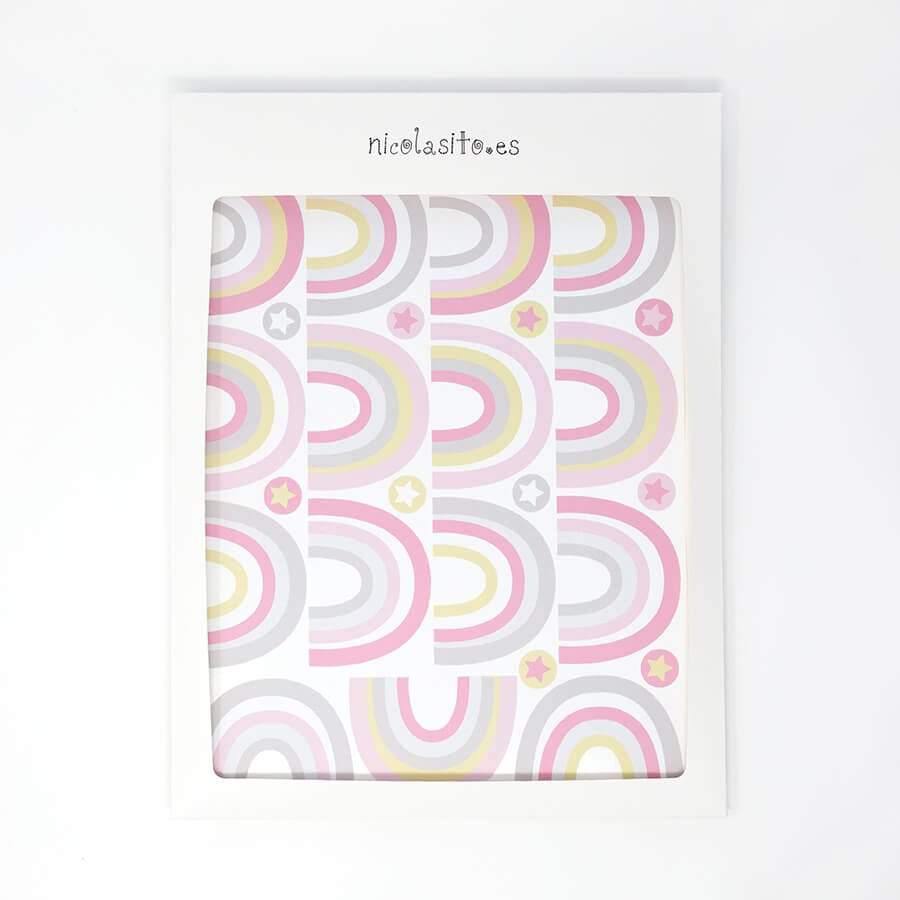 Packaging de los 15 arcoiris de vinilo decorativo para paredes, presentación lista para envío - Nicolasito.es #color_Pastel rosa