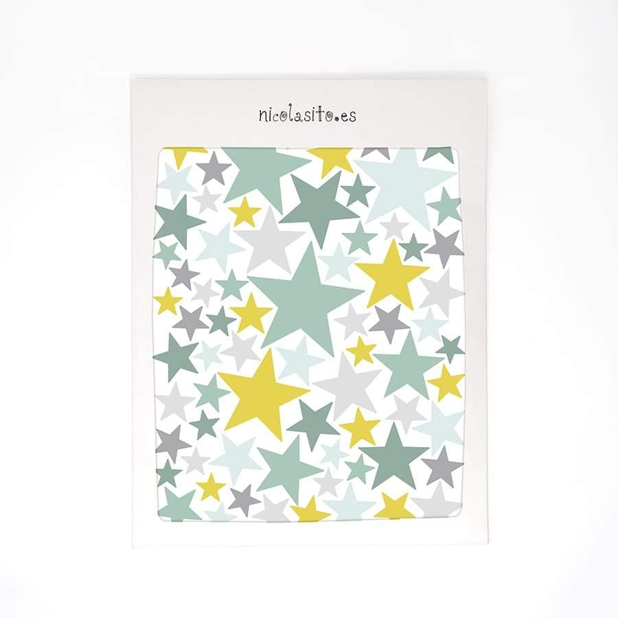 Paquete de 77 pegatinas adhesivas para decorar paredes en forma de estrellas de color verde pastel en su packaging original de envío - Nicoalsito.es #color_Pastel mint
