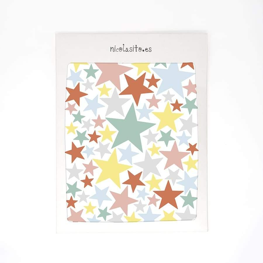 Packaging del vinilo decorativo estrellas pastel multicolor, presentación cuidada para envío seguro - Nicolasito.es #color_Multicolor