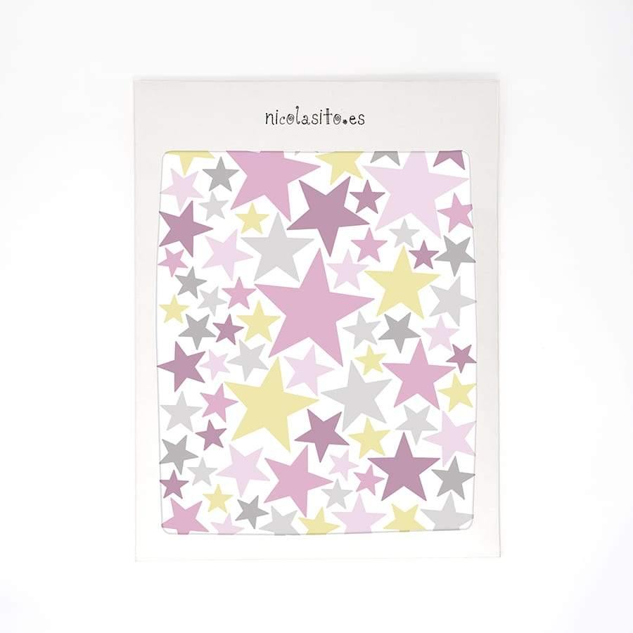 Vinilo decorativo Estrellas pastel rosas. Comprar online vinilos decorativos infantiles para decorar paredes de dormitorio - Nicolasito.es #color_Pastel rosa
