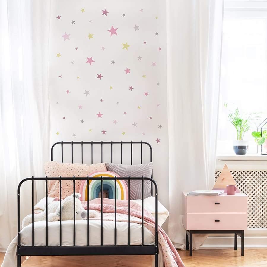 Decoración cuarto infantil con Vinilos decorativos de Estrellas pastel rosas -Nicolasito.es #color_Pastel rosa