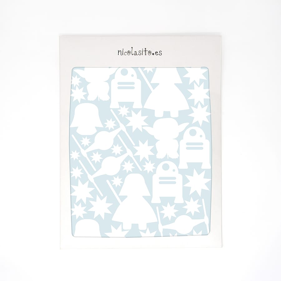 Caja original del vinilo Star Wars adhesivo para pared - Nicolasito.es #color_Blanco