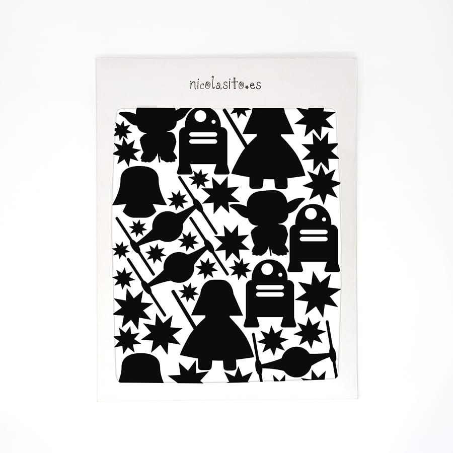 Packaging del vinilo Star Wars en caja protectora de color blanco - Nicolasito.es #color_Negro