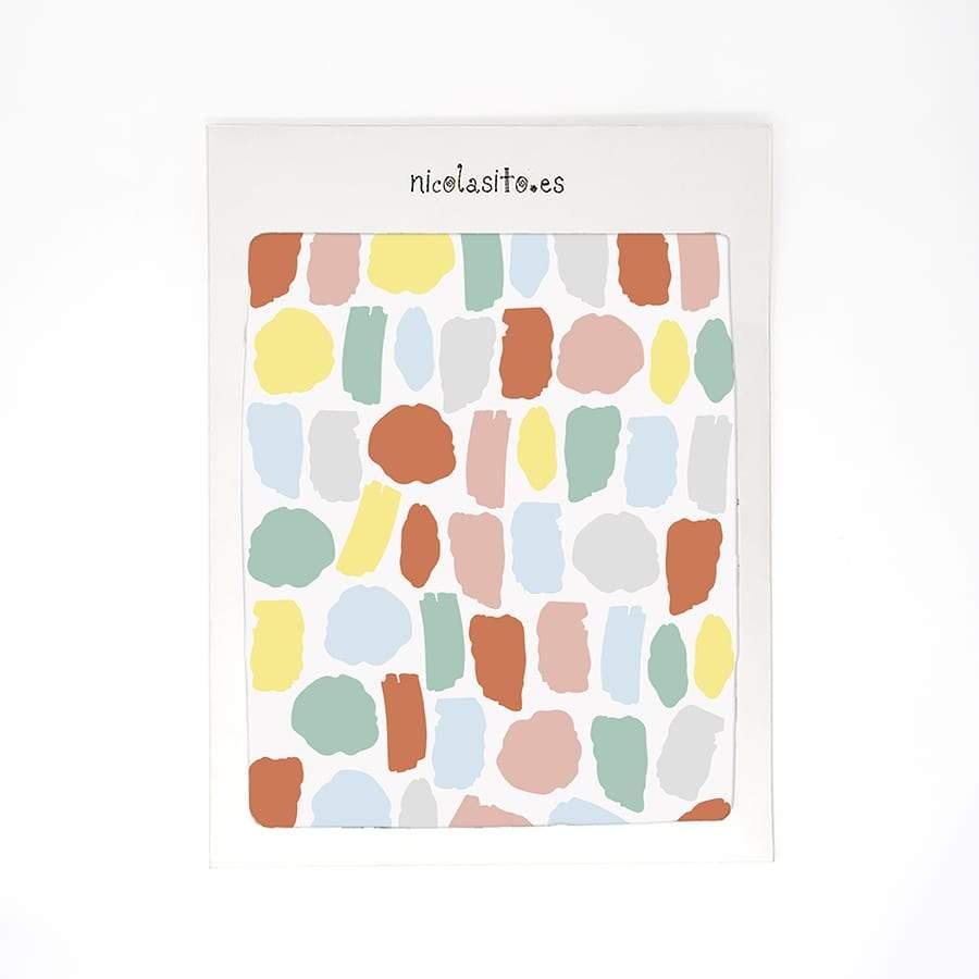 Vinilo decorativo de paredes en forma de manchas multicolor en su packaging de envio original - Nicolasito.es #color_Multicolor