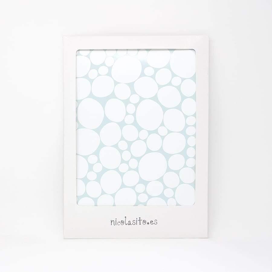 Empaque oficial del vinilo adhesivo lunares irregulares, producto para decorar pared - Nicolasito.es #color_Blanco