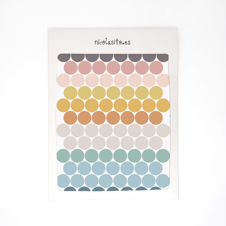 Vinilo decorativo topitos pastel color sunset. Comprar 90 vinilos infantiles en forma de lunares - Nicolasito.es #color_Sunset