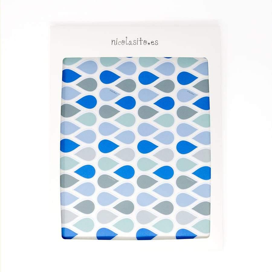 Set de 92 pegatinas antideslizantes en forma de gotas de lluvia de color azul que ayudan a prevenir resbalones durante el baño en su paquete de envío - Nicolasito.es