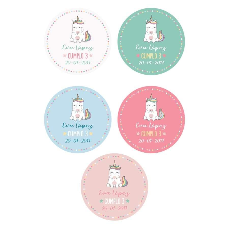 Adhesivos personalizados Unicornios