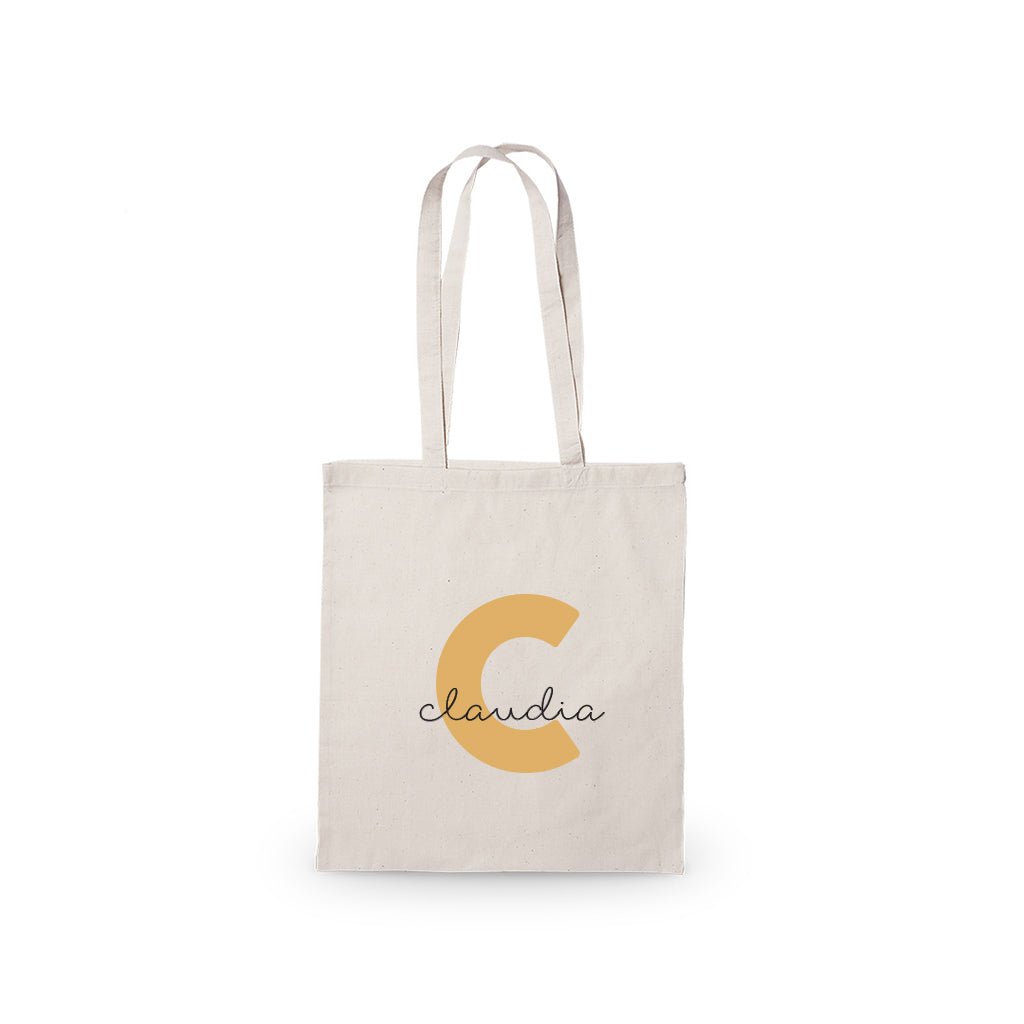 Bolsa Vacaciones Personalizada Nombre Inicial #color_Melocotón