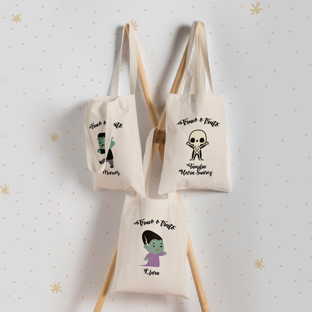 Bolsa caramelos Halloween personalizada Monstruos infantiles