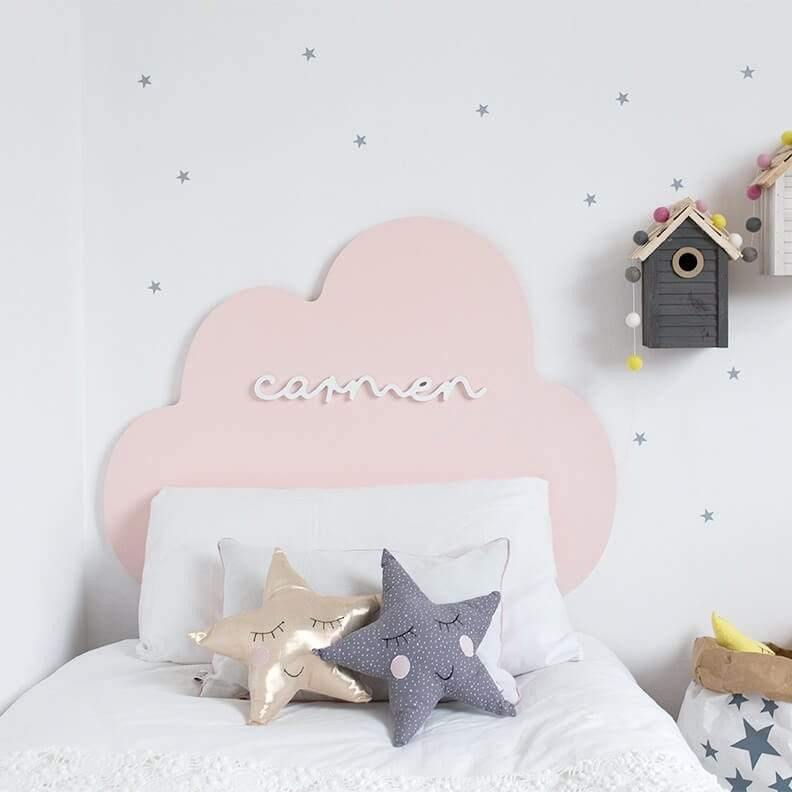 decoracion infantil nicolasito.es cabecero nube rosa personaliza #color_Rosa