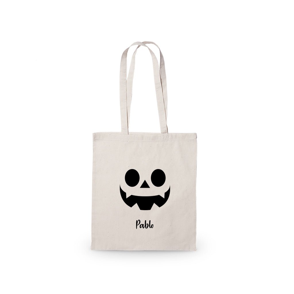 Bolsa algodón personalizada Halloween cara calabaza