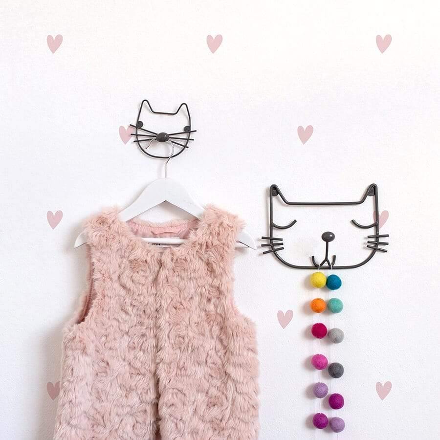 Colgador Pared Ropa Infantil Gato