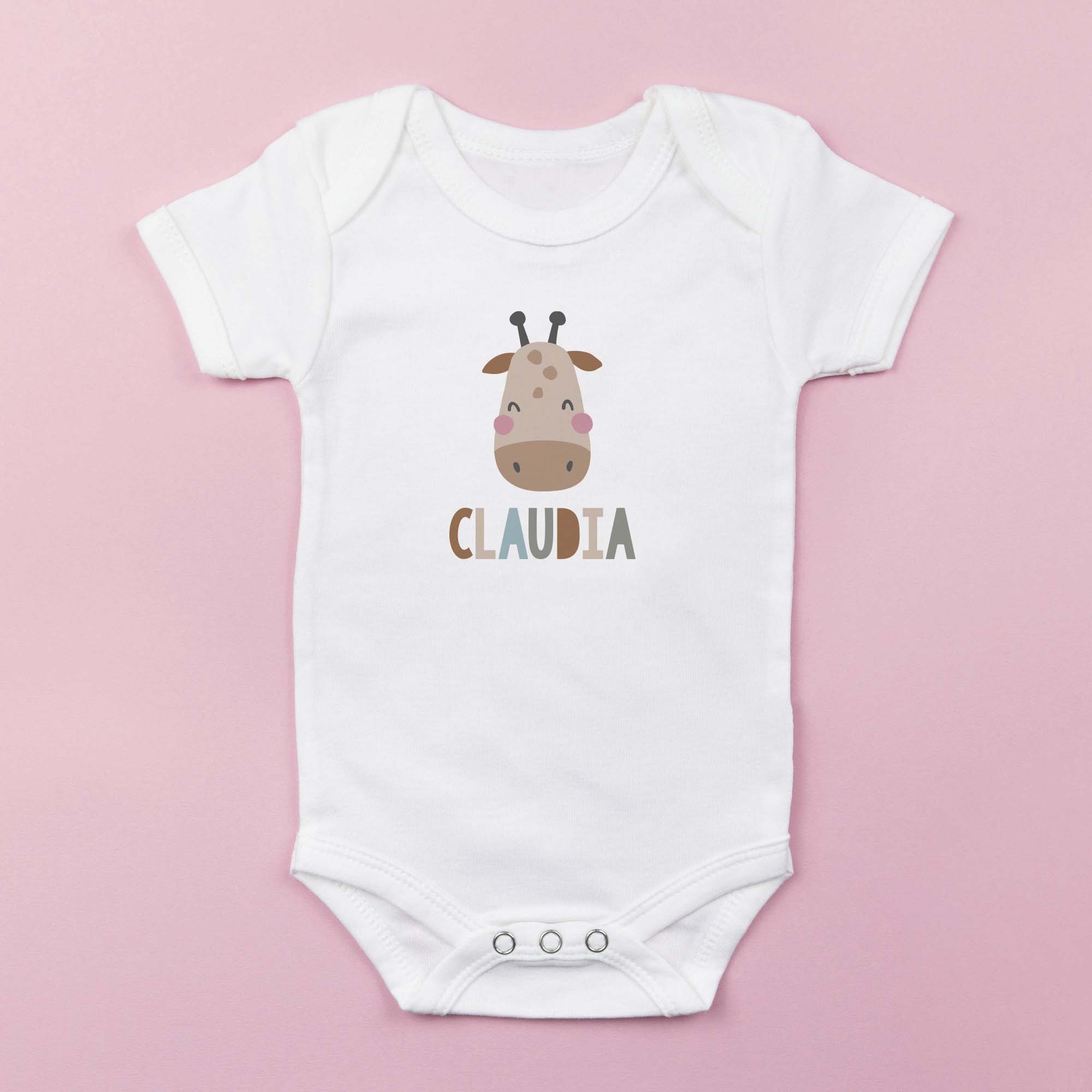 comprar body personalizado infantil de manga corta con estampado de jirafa