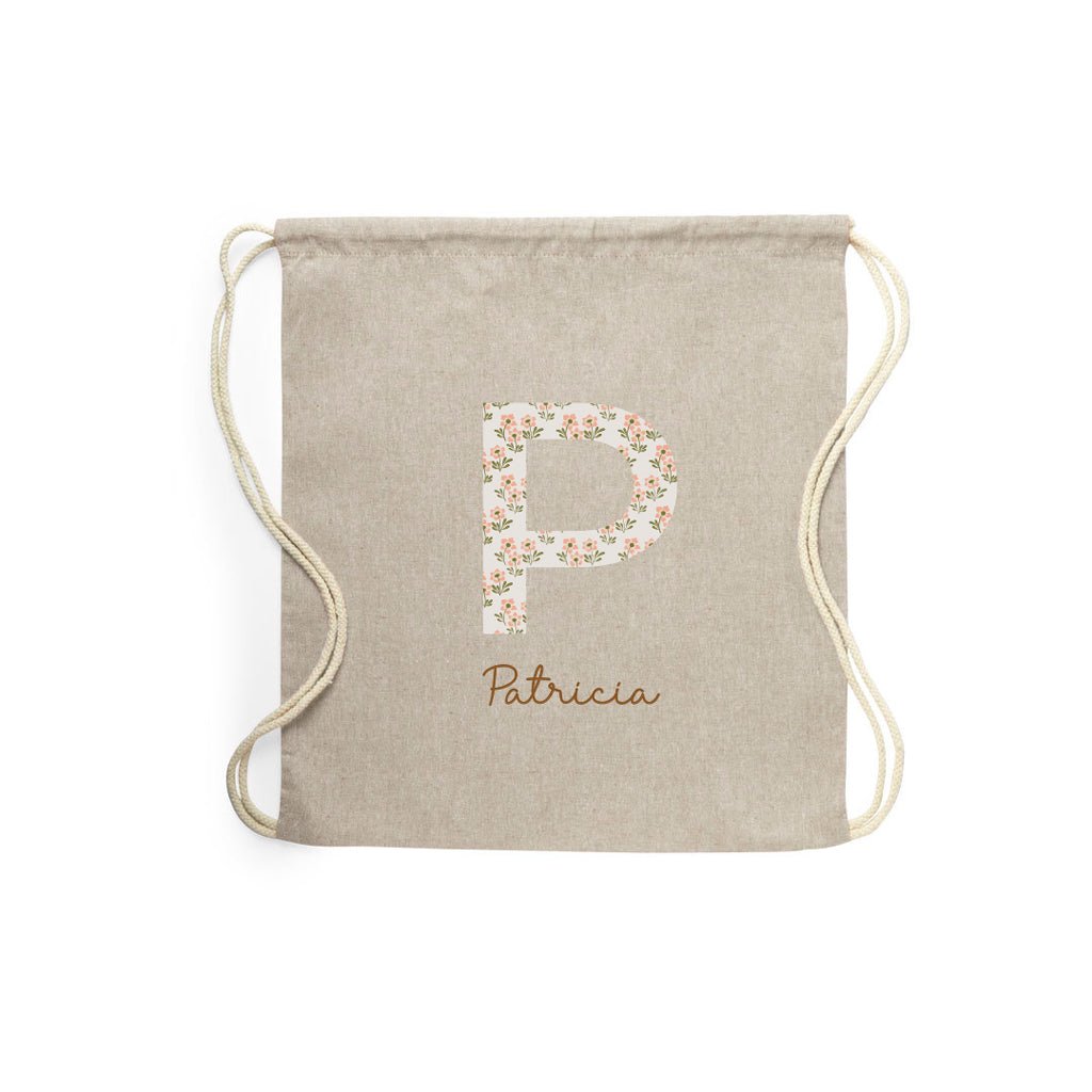 Mochila Infantil Textura Flores Personalizada Nombre Niña #color_Textura 1