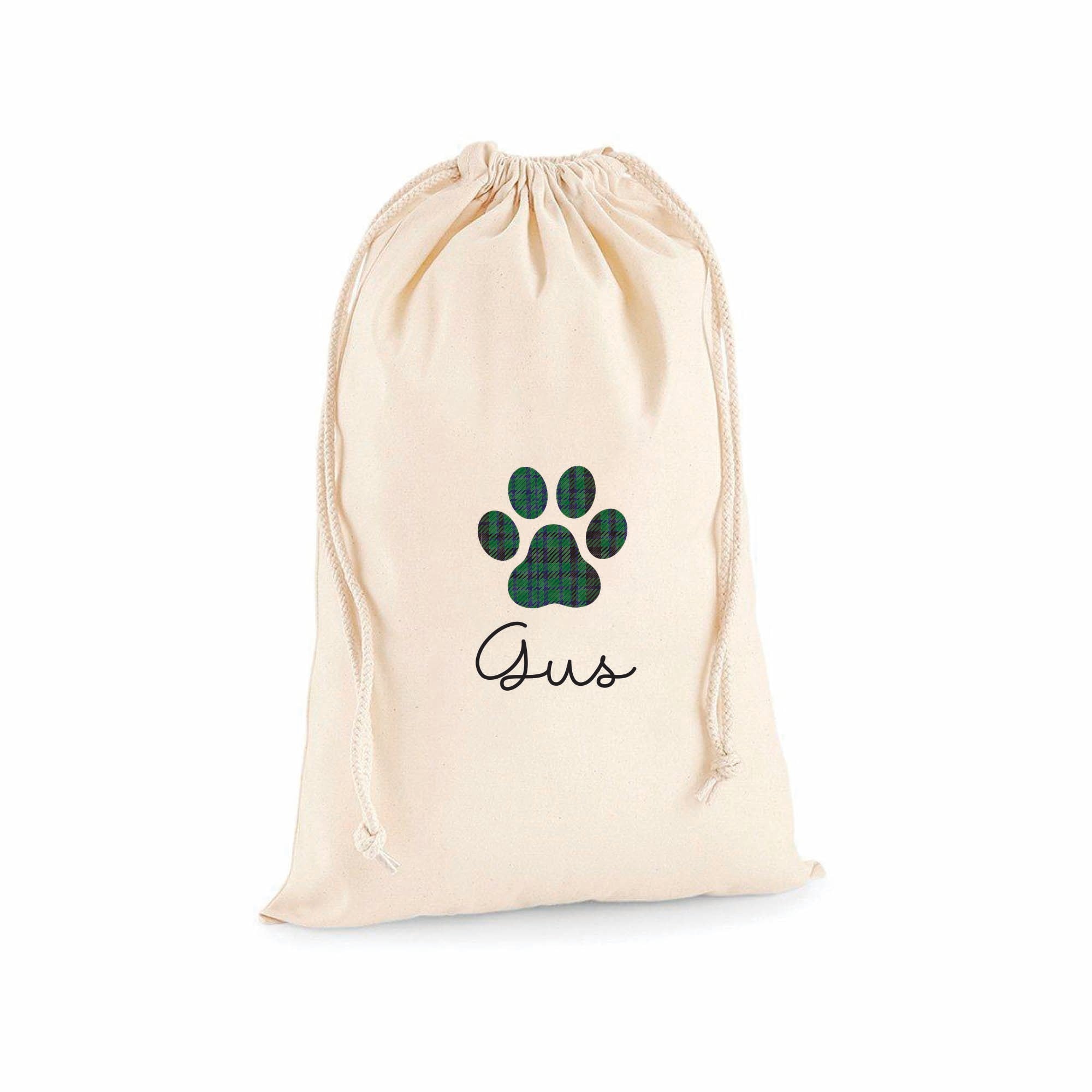 Saco de Navidad para perros personalizado, decoración navideña perfecta para los regalos de tu mascota - Nicolasito.es #color_estampado-escoces-verde