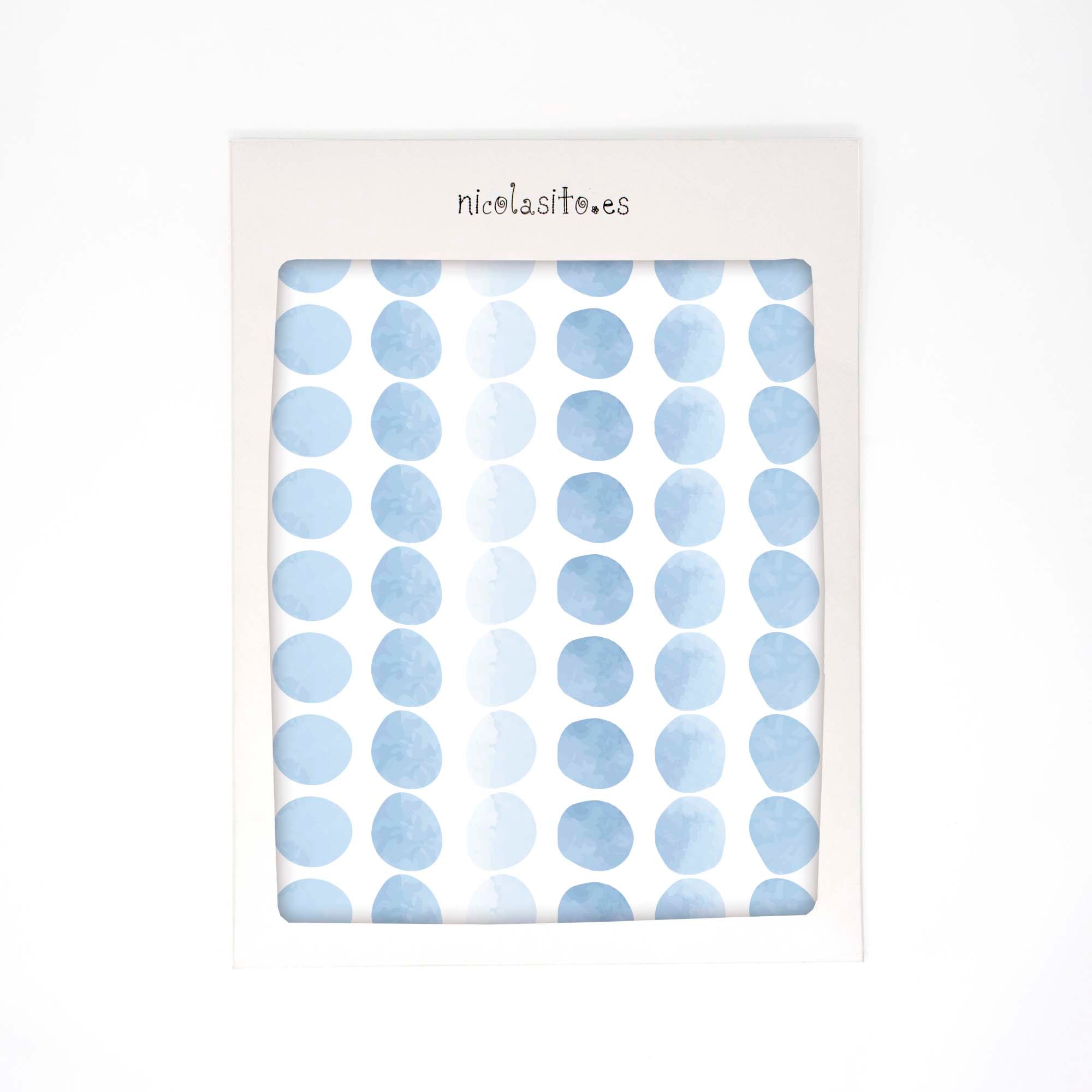 Pack de 63 vinilos decorativos topos redondos en tonos pastel. Color azul. Nicolasito.es
 #color_topitos-azules