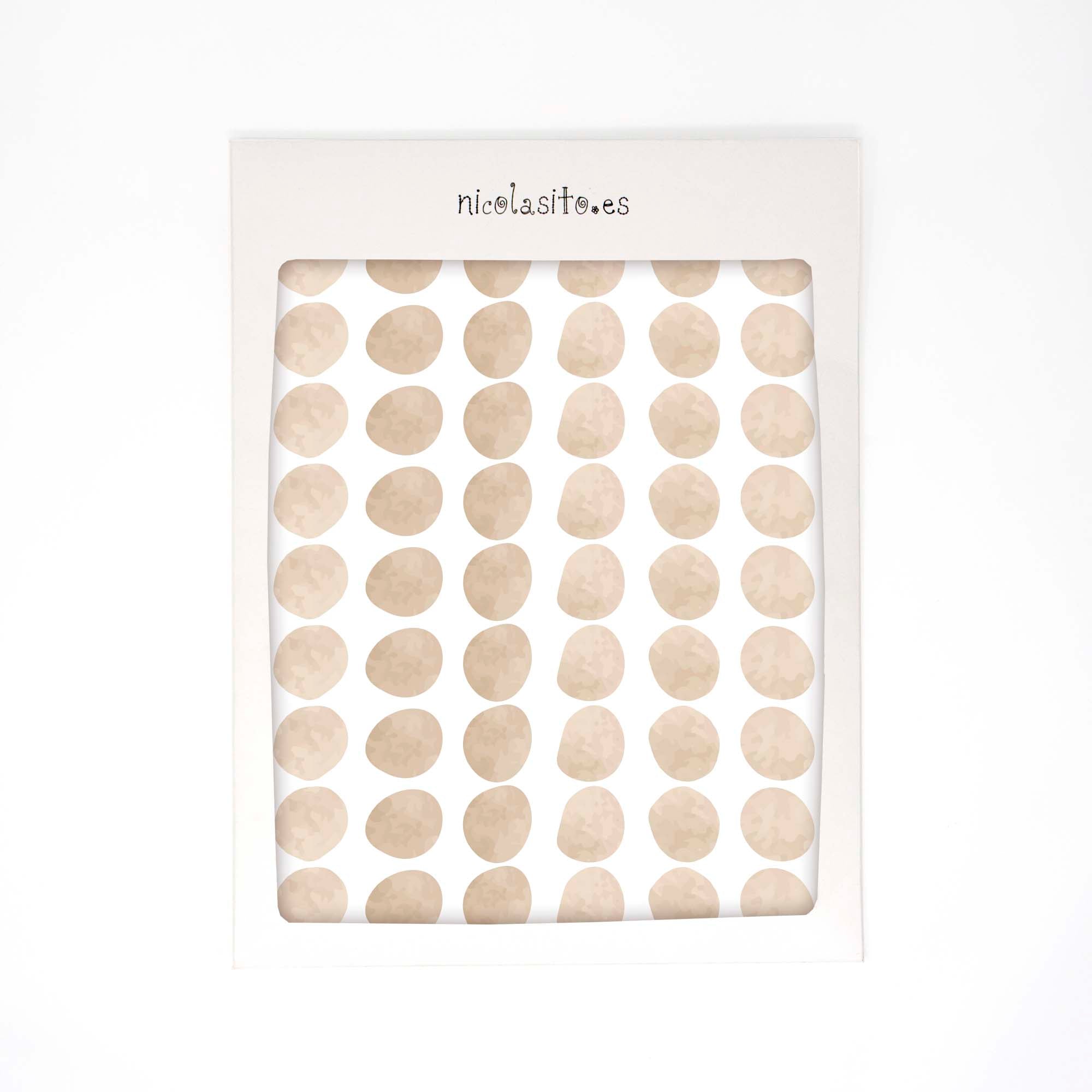 Pack de 63 vinilos topos decorativos en tonos beige pastel. Nicolasito.es #color_topitos-beige