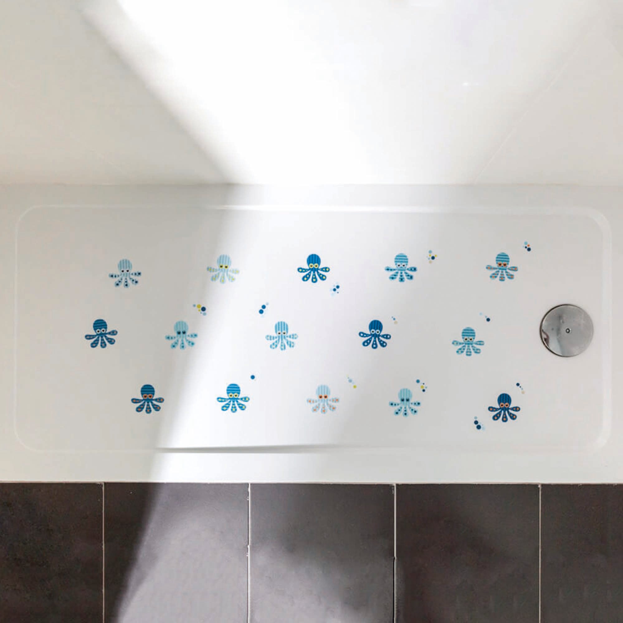 Pegatinas antideslizantes de pulpos para bañera y ducha, decoración segura para niños, vinilos adhesivos antideslizantes para baño -Nicolasito.es #color_Azul
